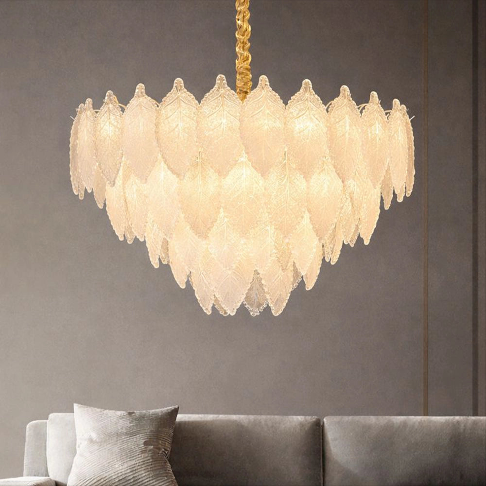 Lunaria Veil Tiered Leaf Chandelier