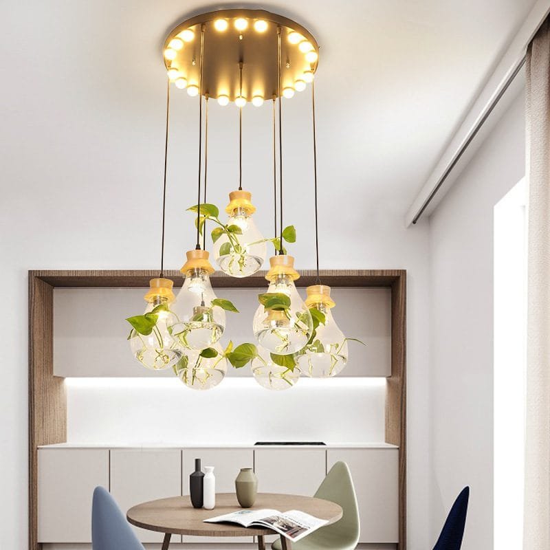 Greenery Globe Natural Wood Pendant Light