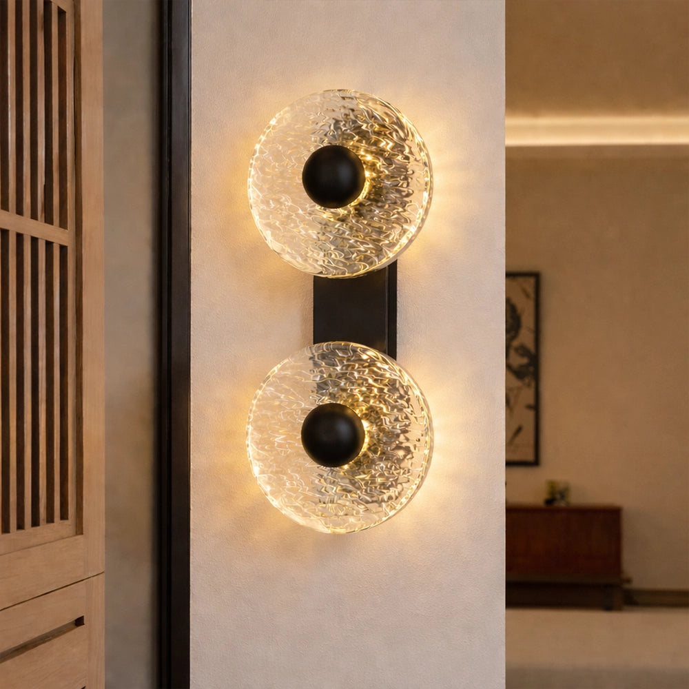 Dual Halo Ripple Wall Sconce