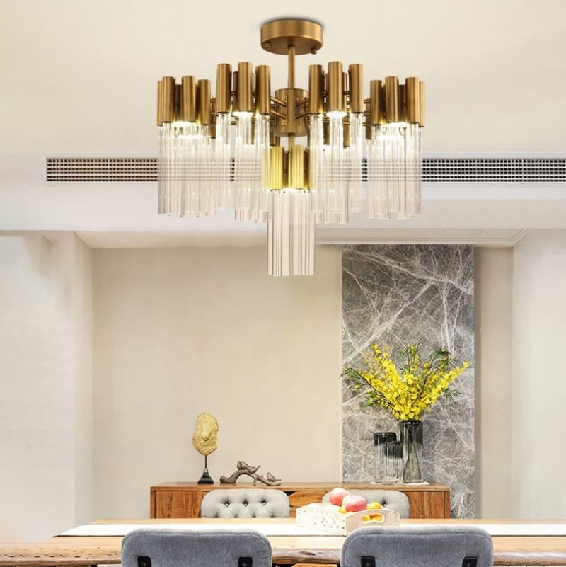 Elara Cascade(7 Heads) Glass Chandelier