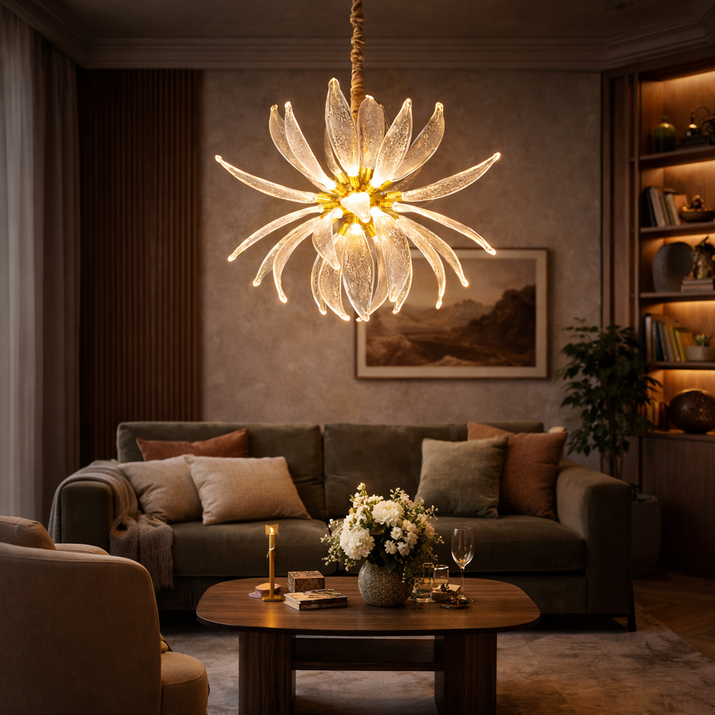 Celestia Radiant Petal Glass Chandelier