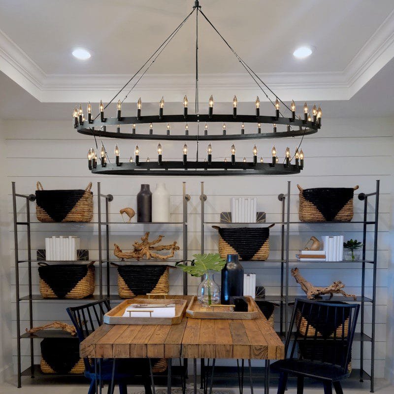 Twin Tier Iron Chandelier