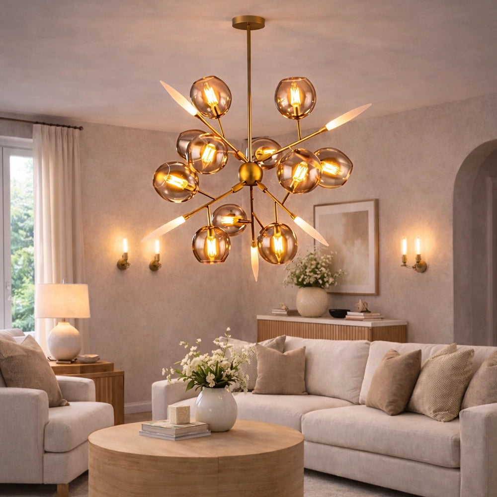 Spear Orb Galactic Arm Chandelier