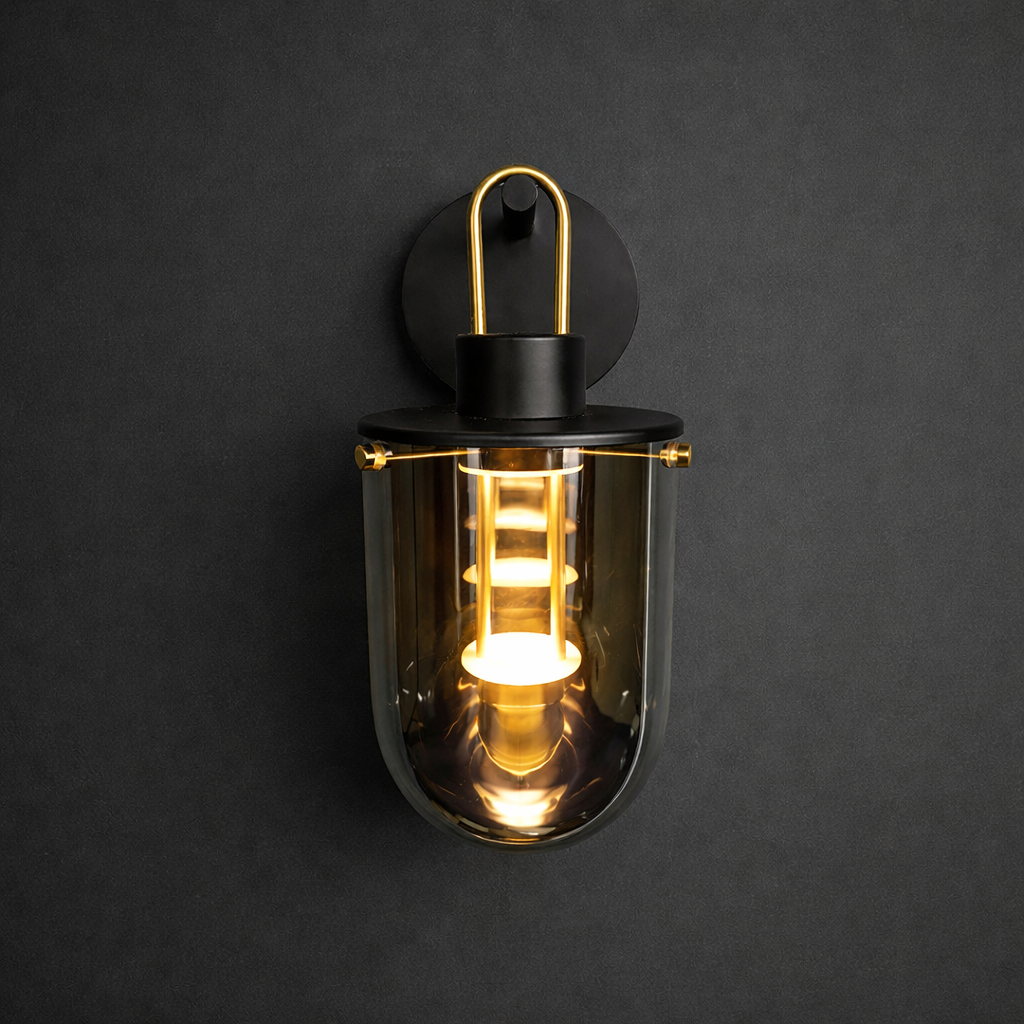 Bravique NoirVault Glass Wall Lantern