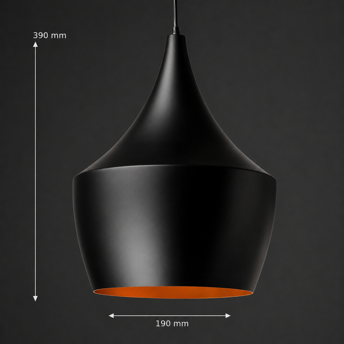NoirCone Interior Metal Pendant Light