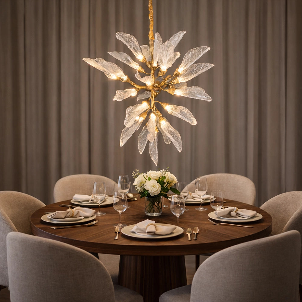 Gilded Zephyr Leafburst Chandelier