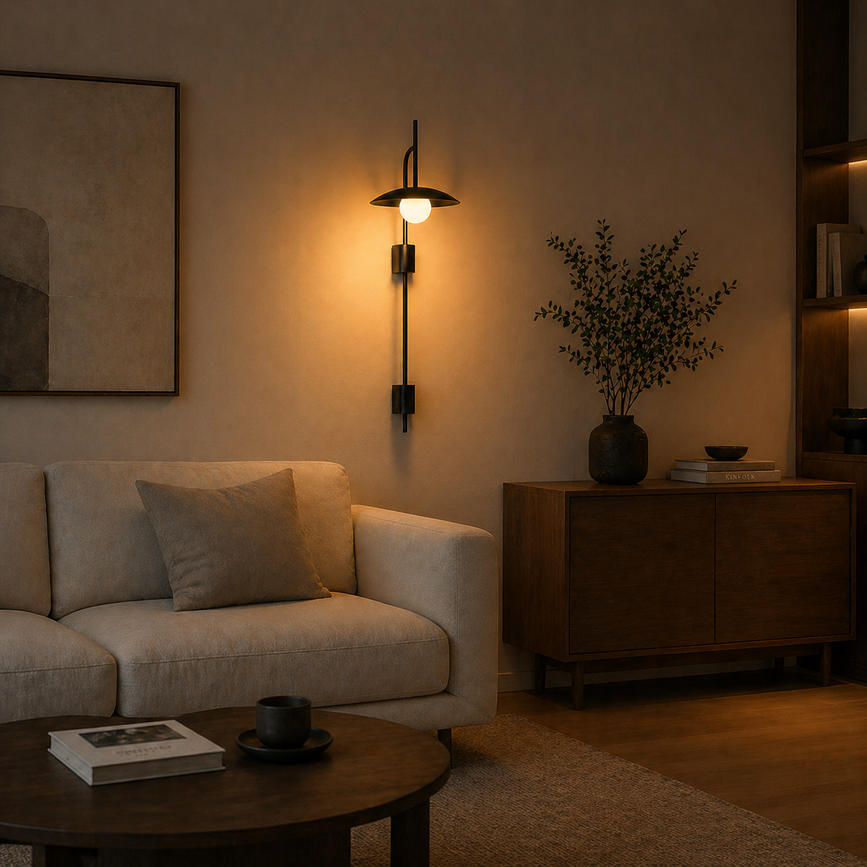 Modern Black Dome Wall Light