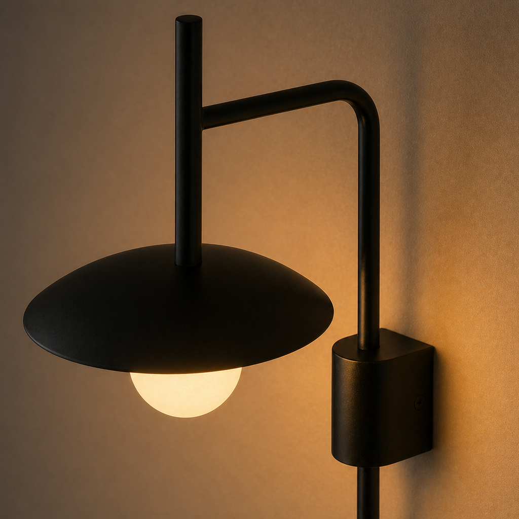 Modern Black Dome Wall Light