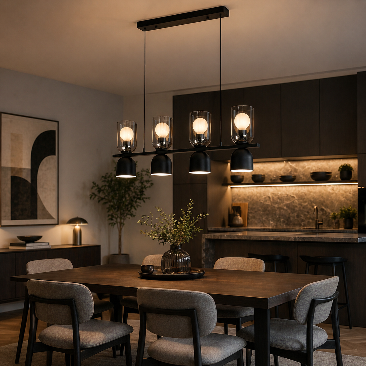 FusionGlow 4-Light Suspension Chandelier