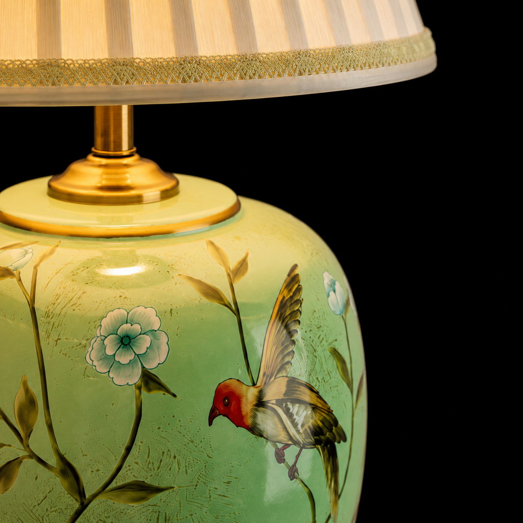 Vintage Hand-Painted Ceramic Table Lamp