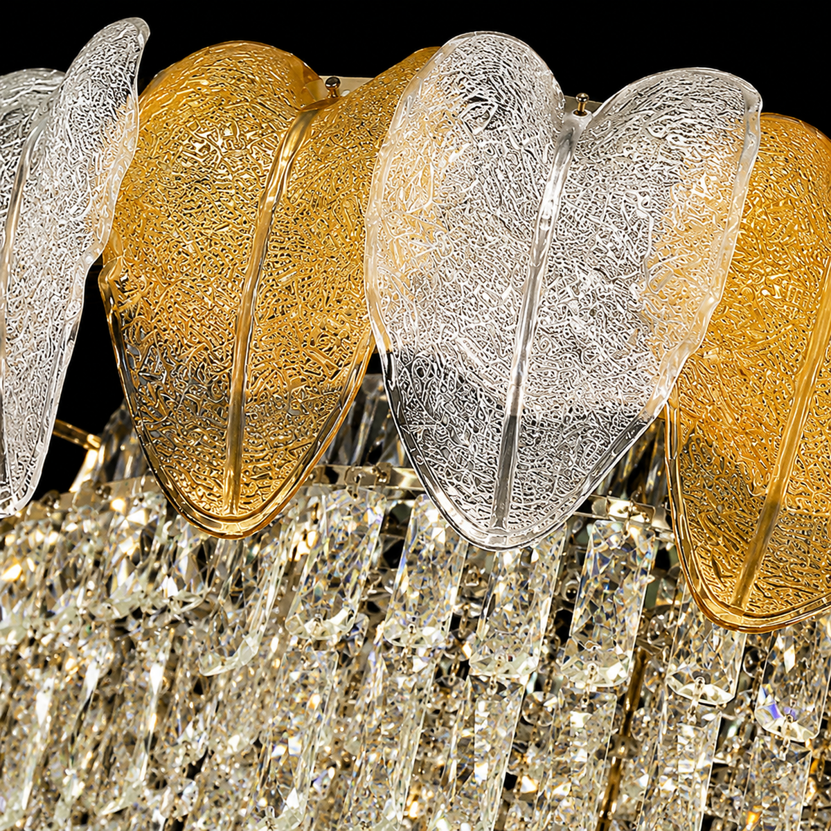 Opaline Cascade Crystal Flush Mount Chandelier