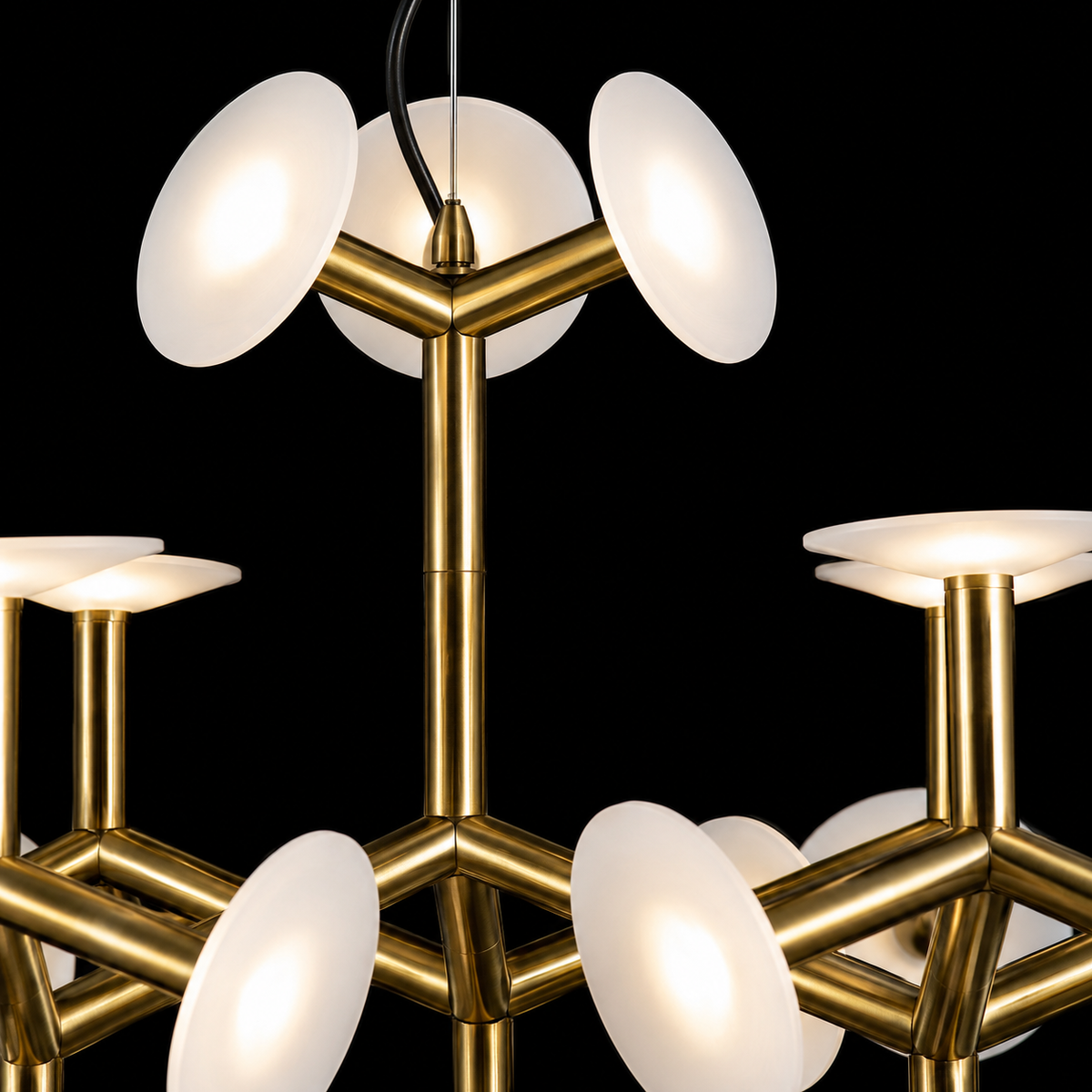 Aurelio Modern Brass Disc Chandelier