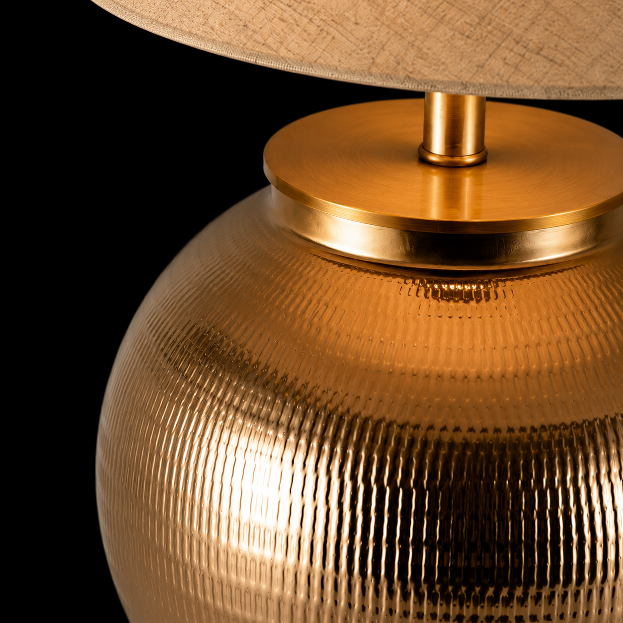 Auric Globe Hammered Metal Table Lamp