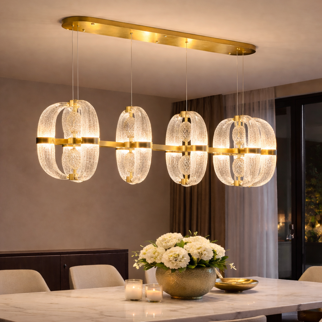 Aurelia Gold Crystal Linear Chandelier