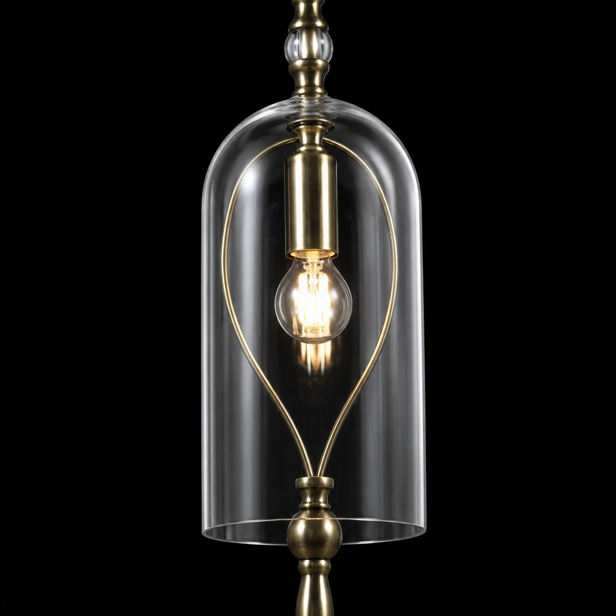 Luxury Vintage Brass Glass Hanging Light Fixture