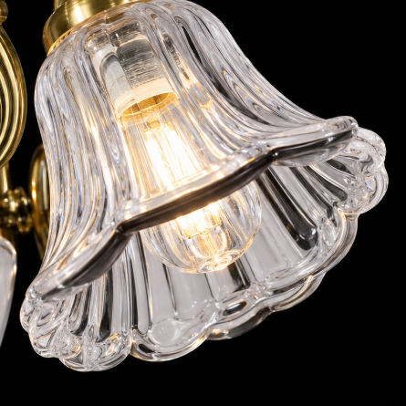 Golden Glass Flower Chandelier