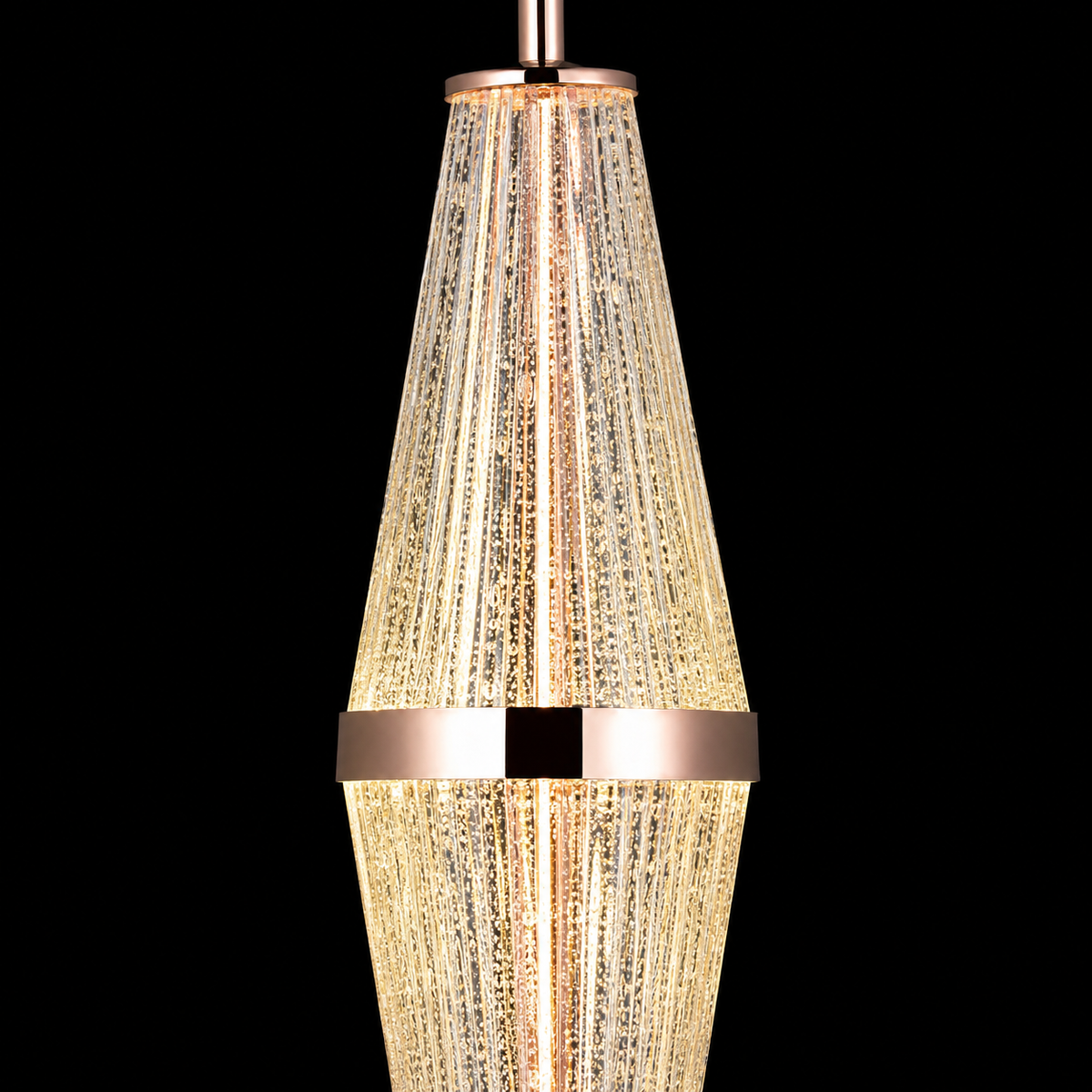 Luminara Crystal Teardrop Pendant Lamp in Rose Gold