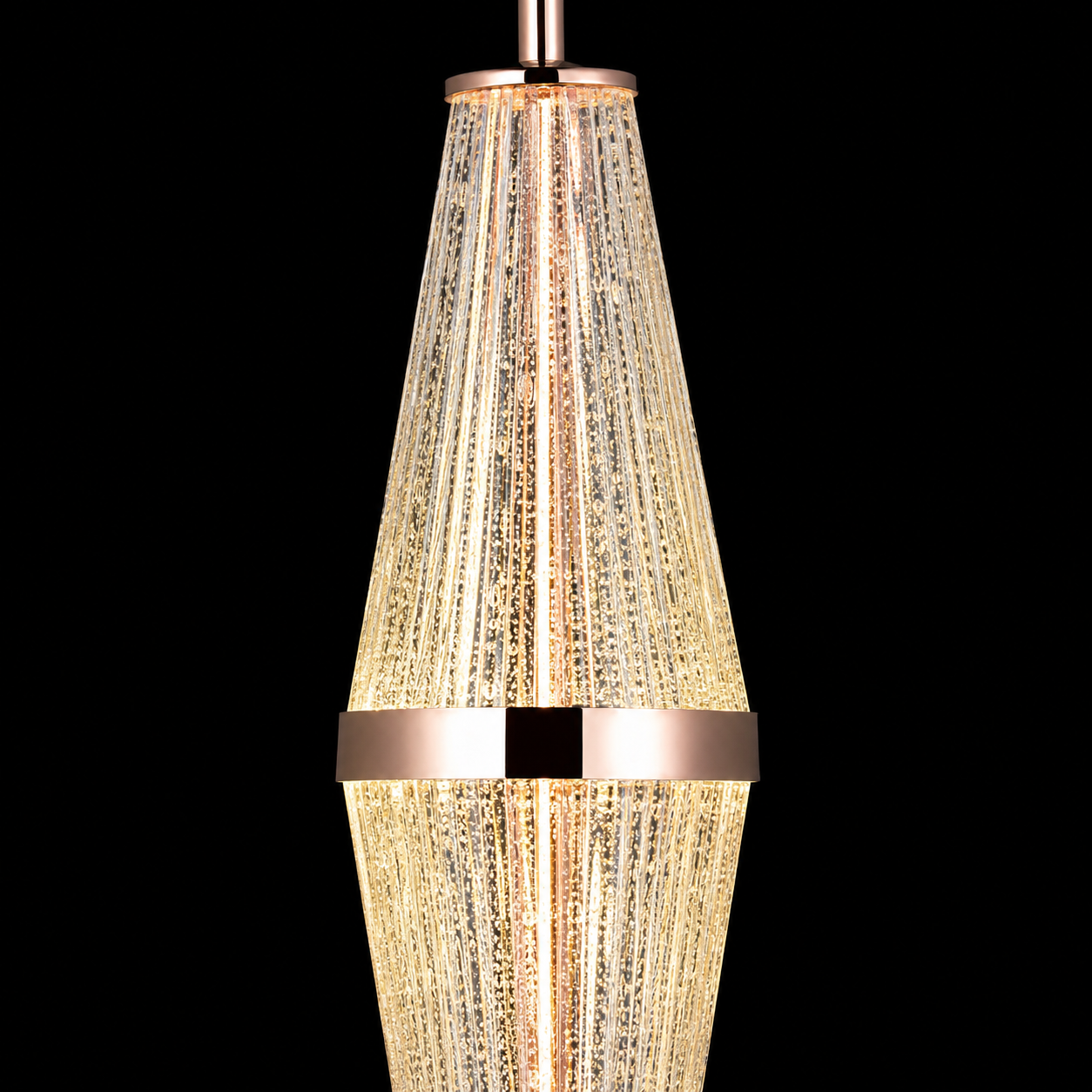 Luminara Crystal Teardrop Pendant Lamp in Rose Gold