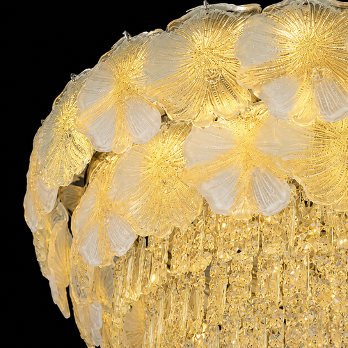 Celestia Cascade Crystal Flush Mount Chandelier