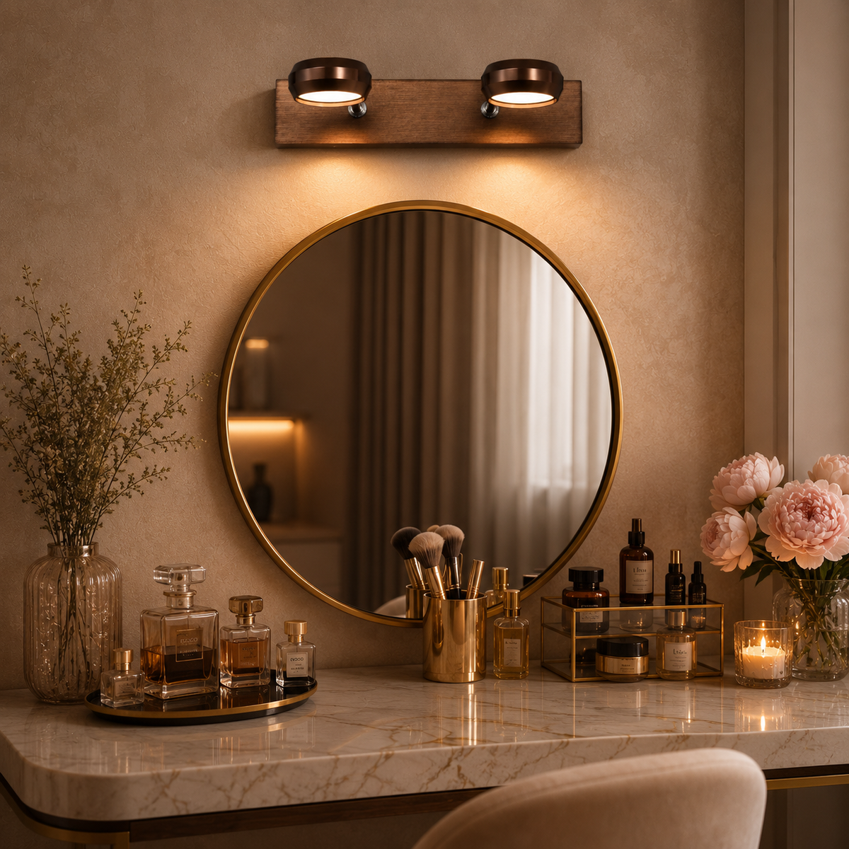Modern 2-Head Round Wall Spot Light