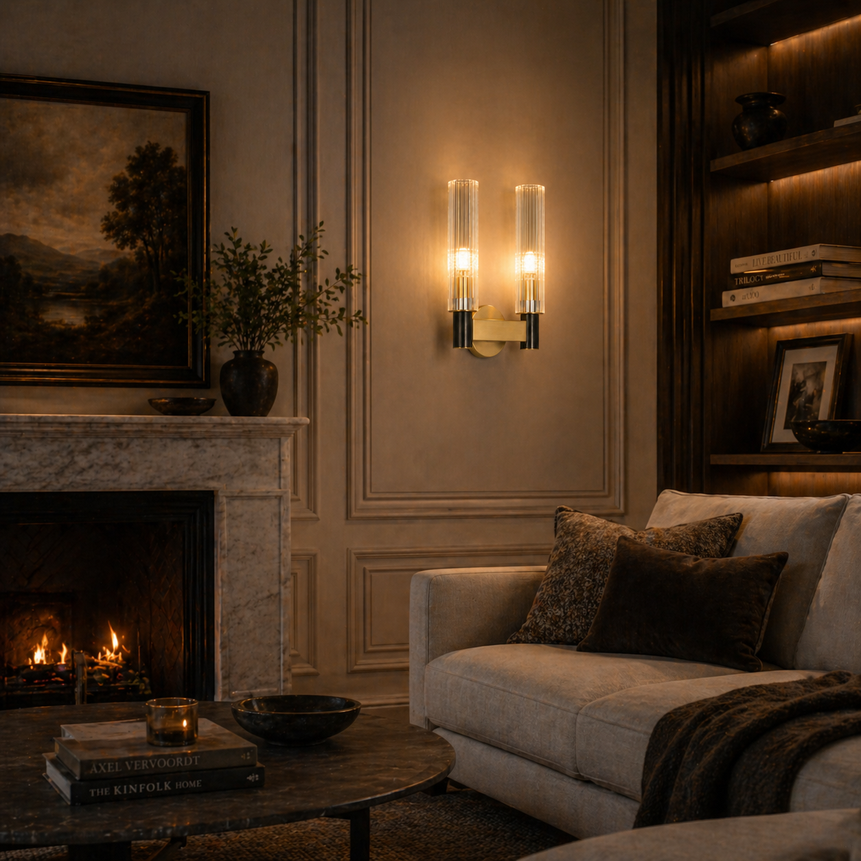 Aurum Reed Twin Wall Sconce