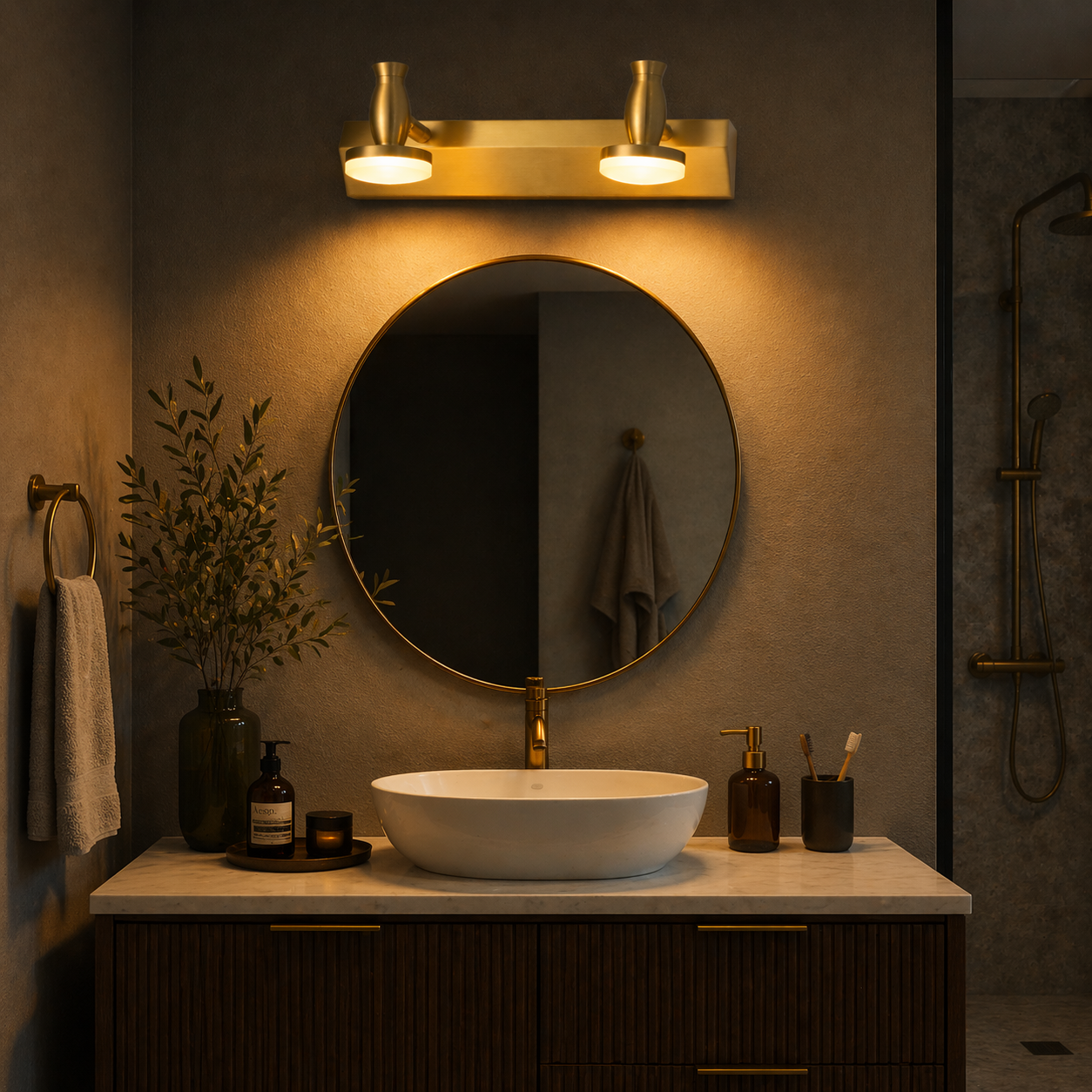 Luma Duo Gold LED Wall Light
