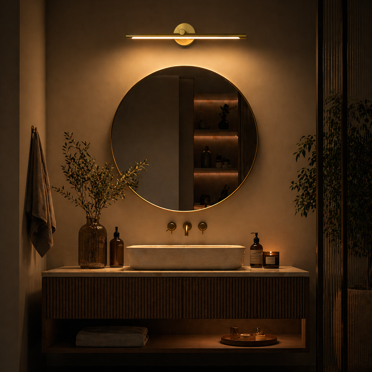 Liora Gold Linear Mirror Lamp