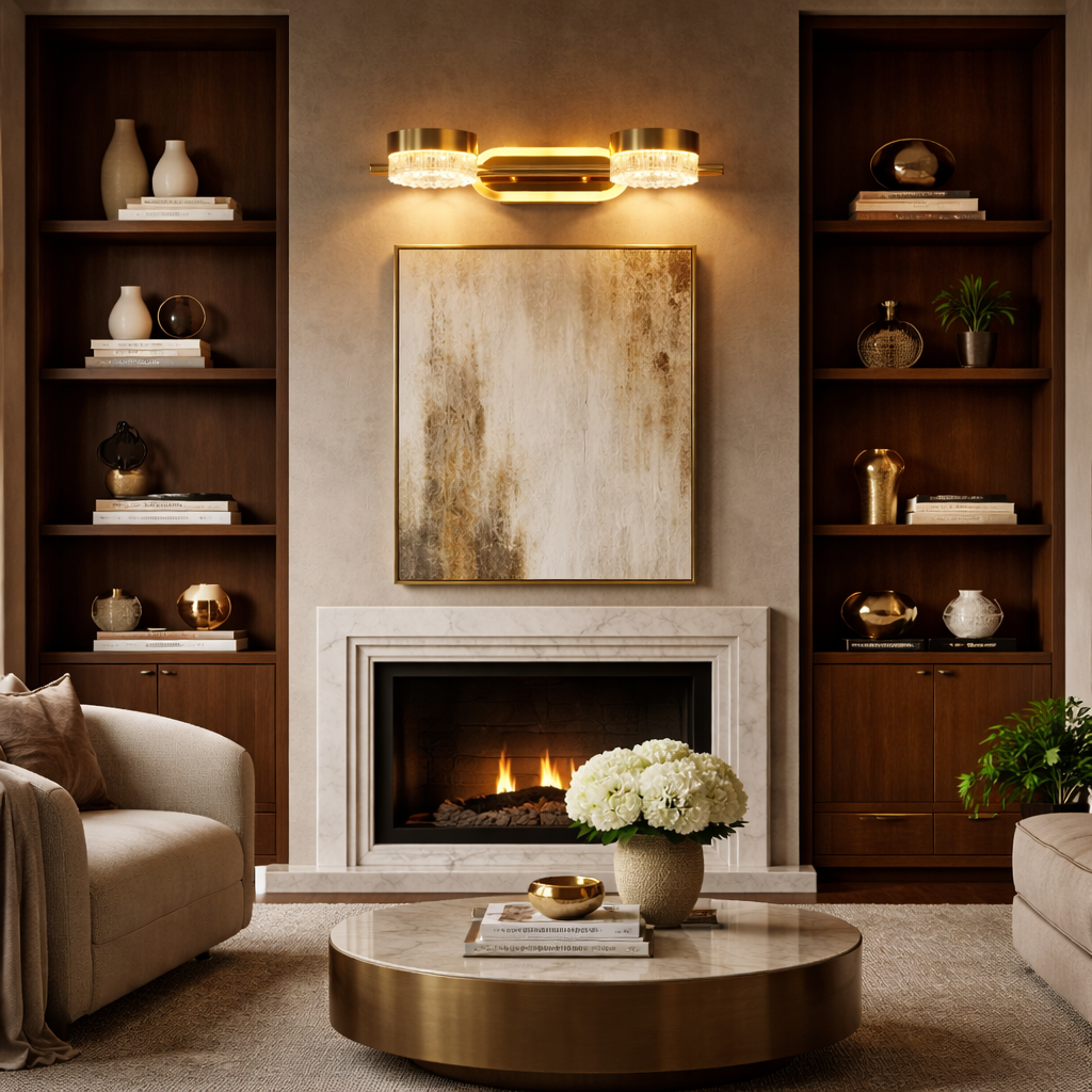 Celestia Duo Crystal Gold Vanity Light