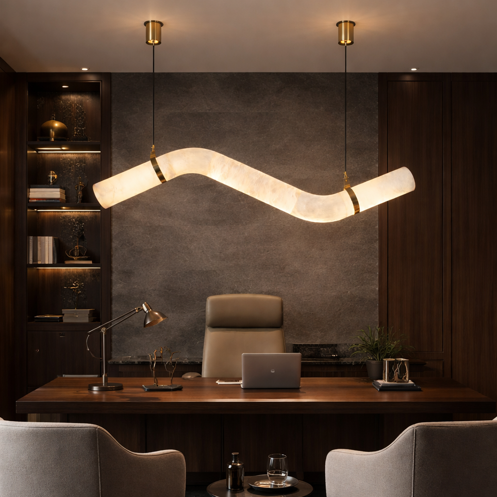 Serpenta Marble Wave Pendant Light