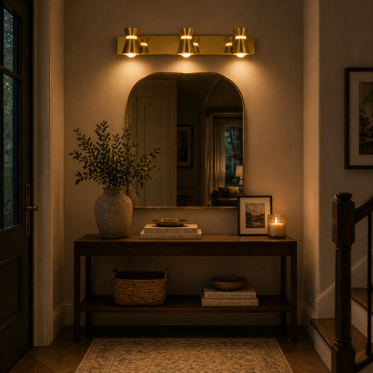 Vespera Trio Gold Mirror Lamp