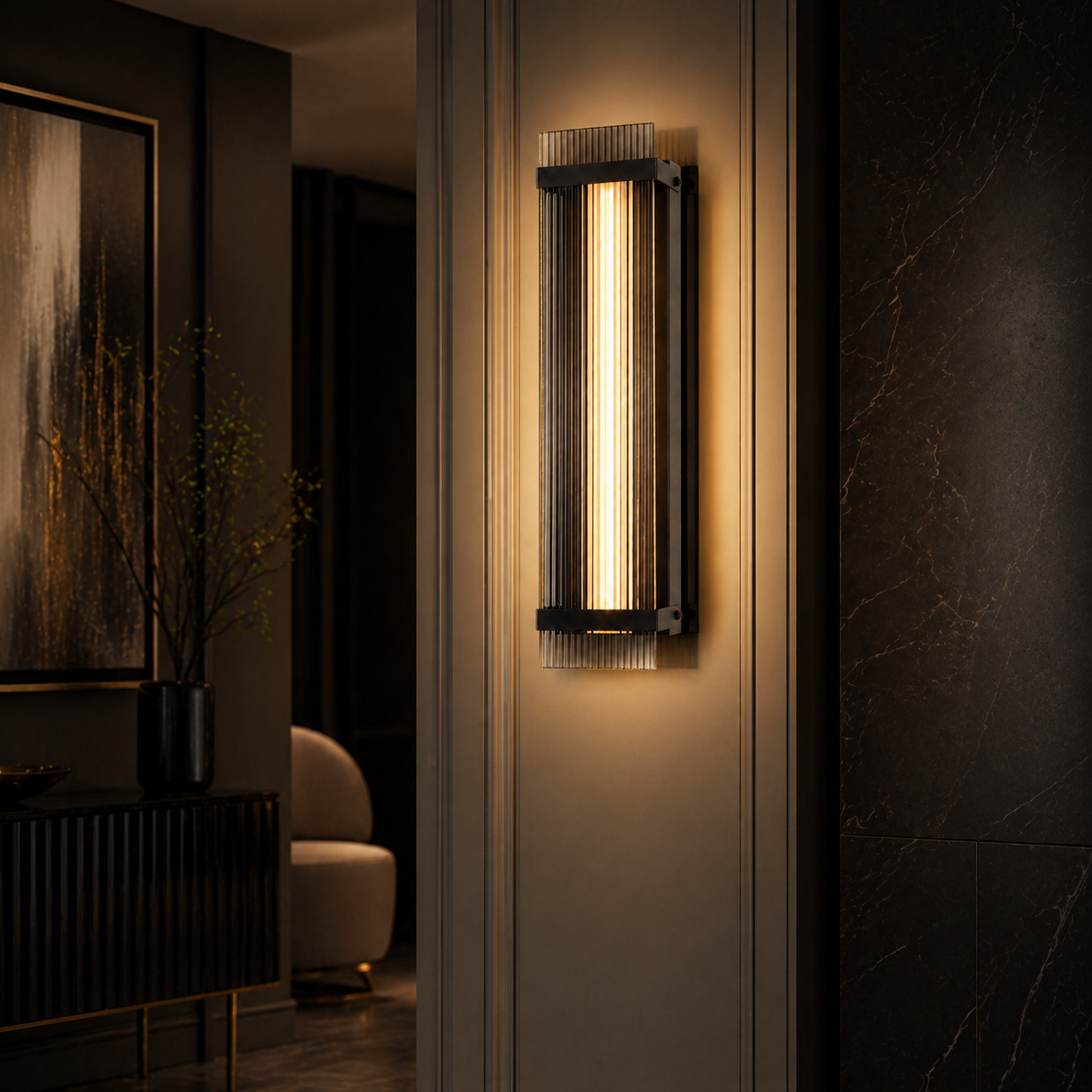 Obsidian Reed Linear Wall Sconce