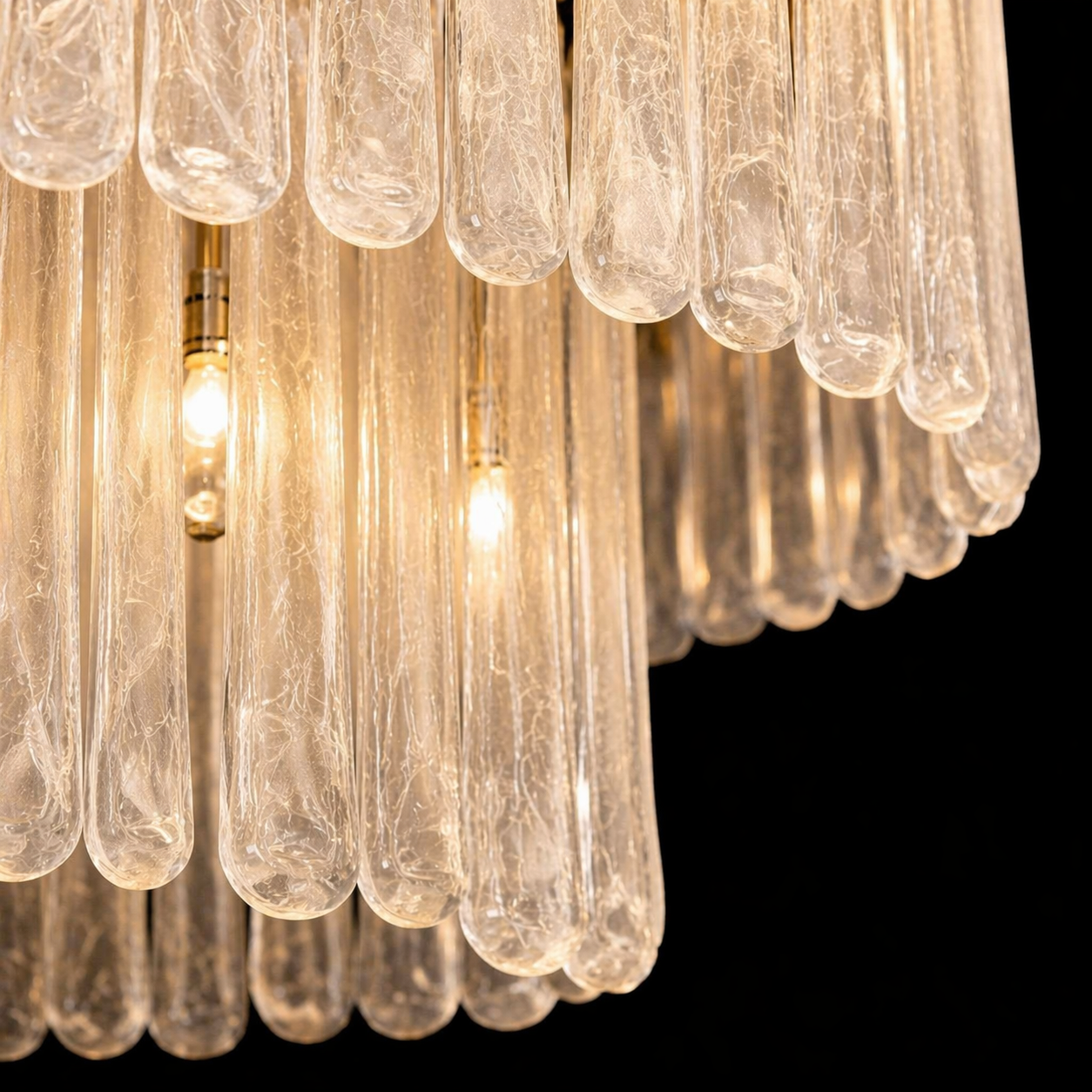 Imperial Halo Glass Rod Chandelier
