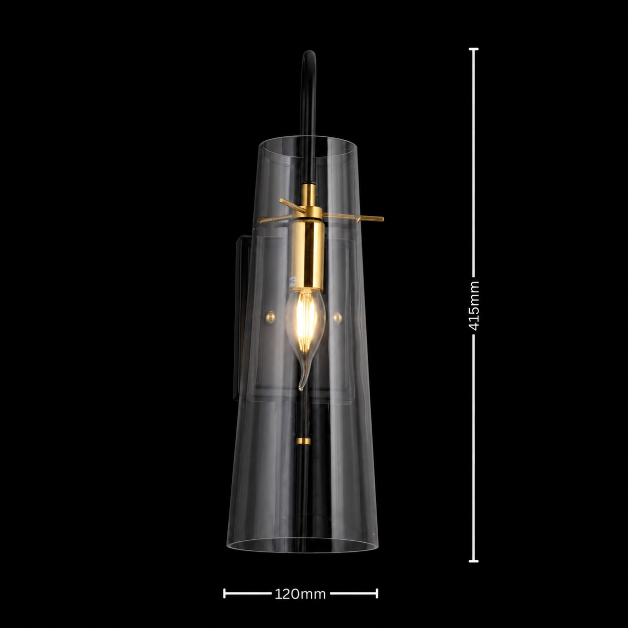 Apex Cone Minimalist Black Wall Sconce