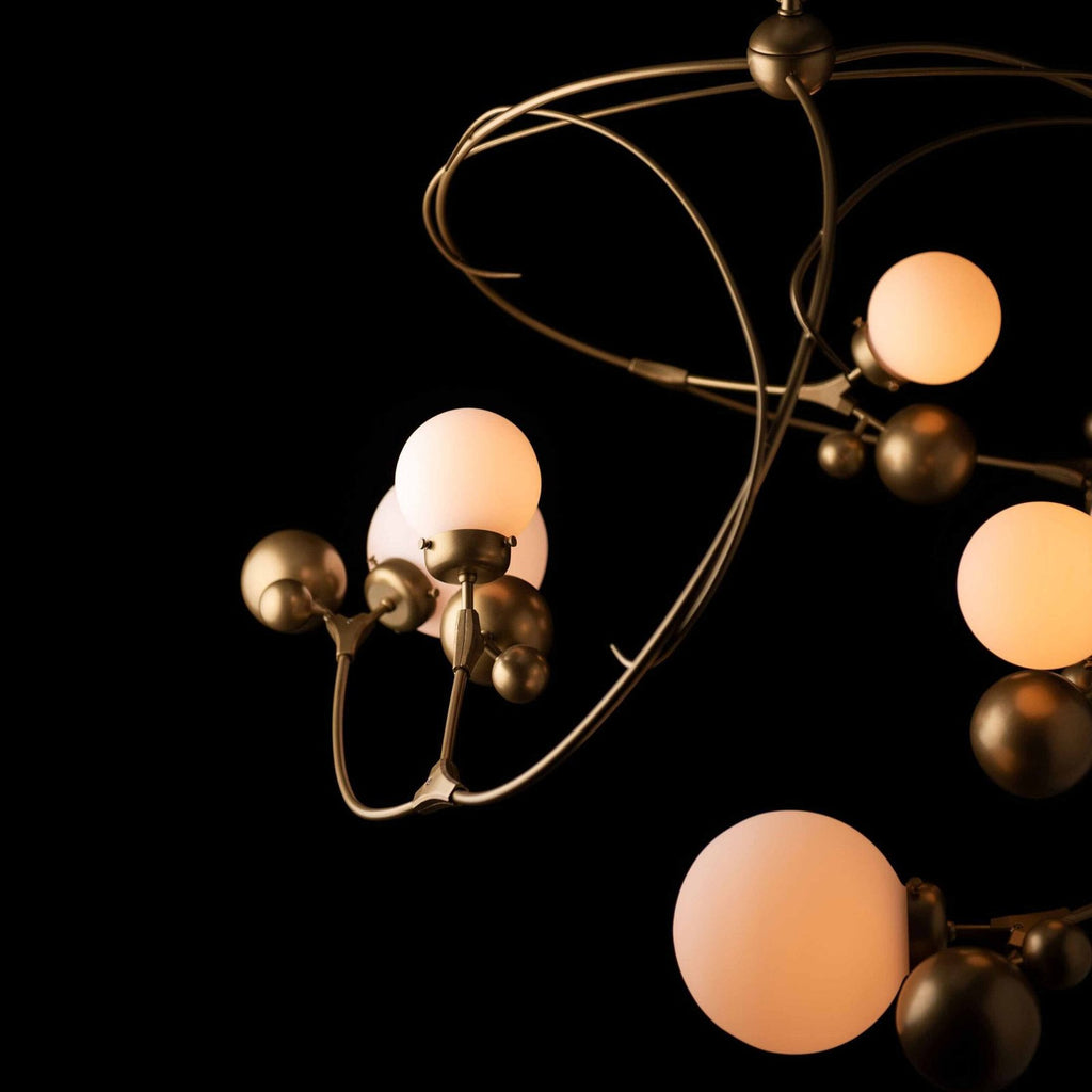 First Snow Curved Globe Glass Chandelier