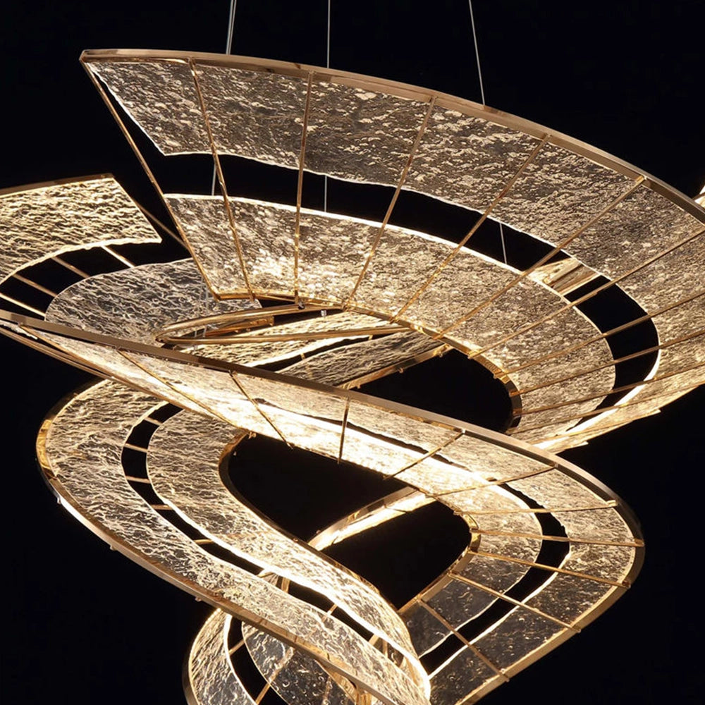Golden Vortex Shard Chandelier