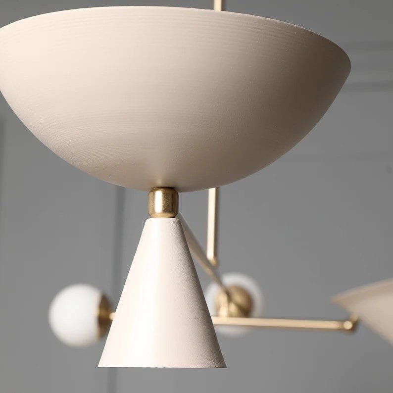 Neutral Bowl Beige Chandelier