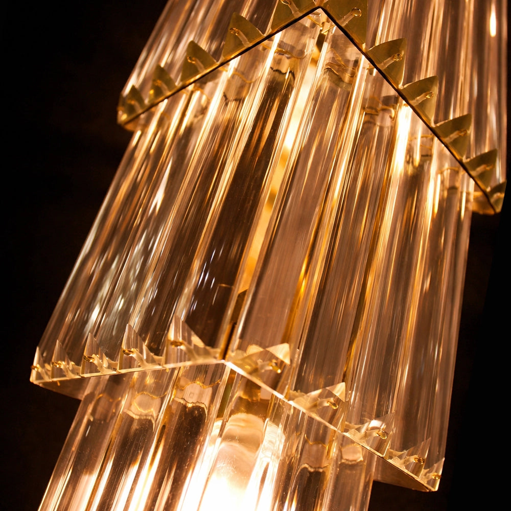 Tiered Crystal Column Wall Light