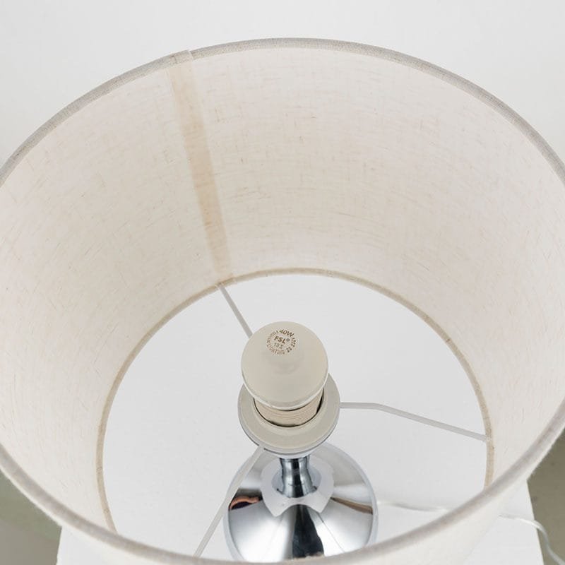 The Silver Arc (Glass, Fabric) Table Lamp