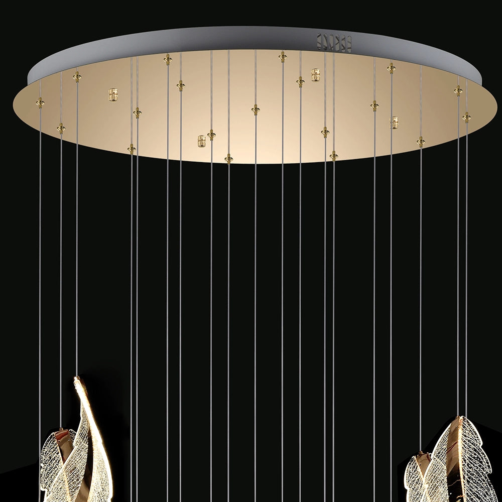 Luxury Golden Leaf Cascade Chandelier