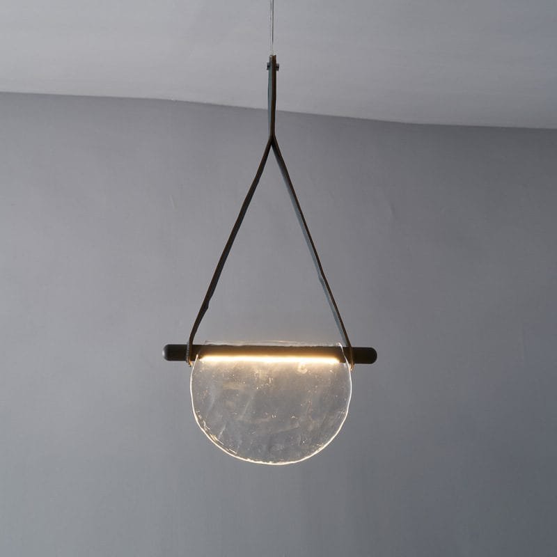 Kyoto Wood (Glass, Leather) Pendant Light