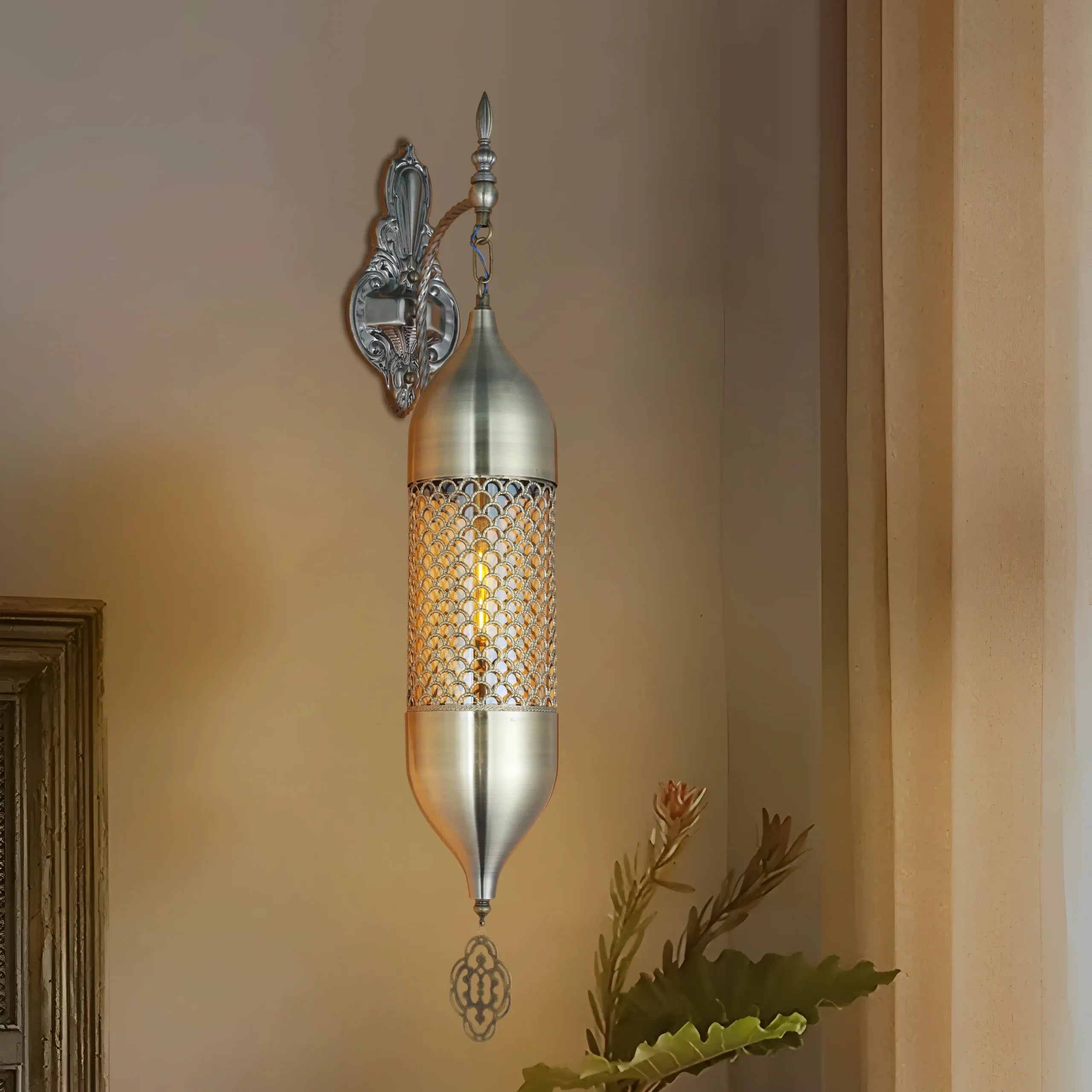 Zayra Antique Brass Wall Lantern