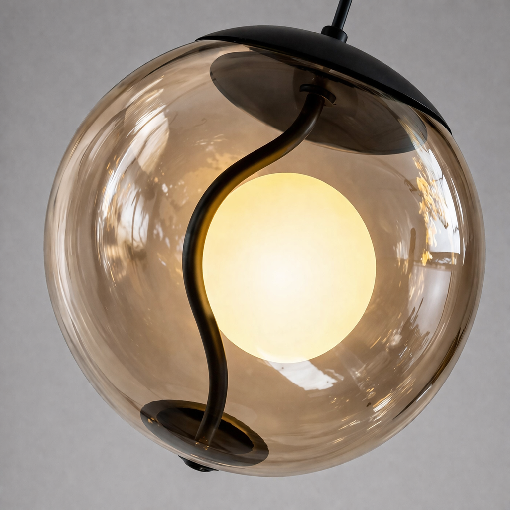 Luxury Amber Orb Pendant Light