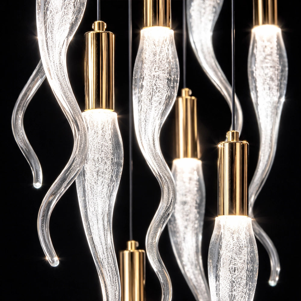 Modern Spiral LED Cascade Chandelier
