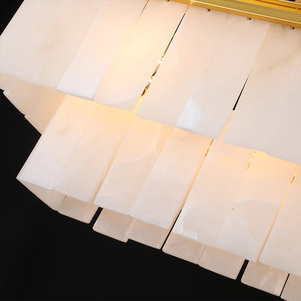 Cascara Tiered Rectangle Marble Chandelier
