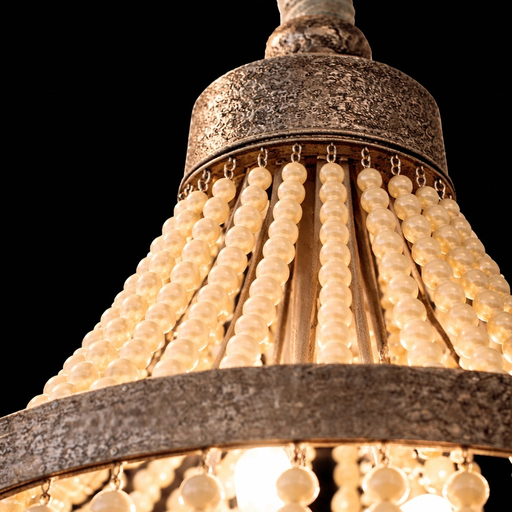Antique Beaded Cone Chandelier