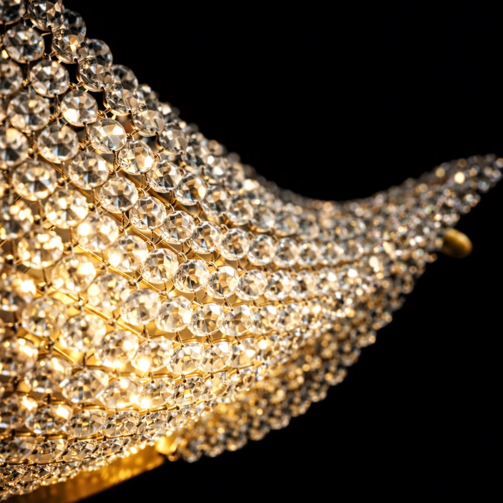 Woven Pearl Mesh Saucer Chandelier
