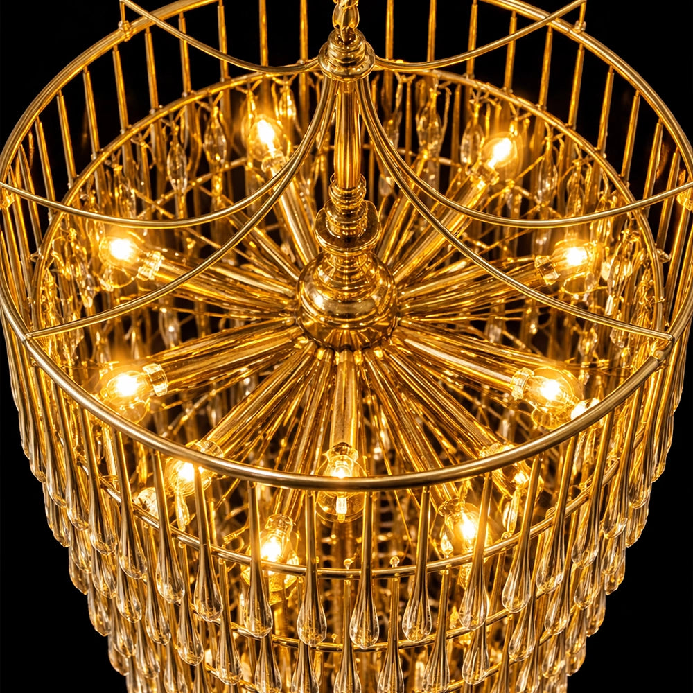 Velmora Cascading Goldspire Chandelier