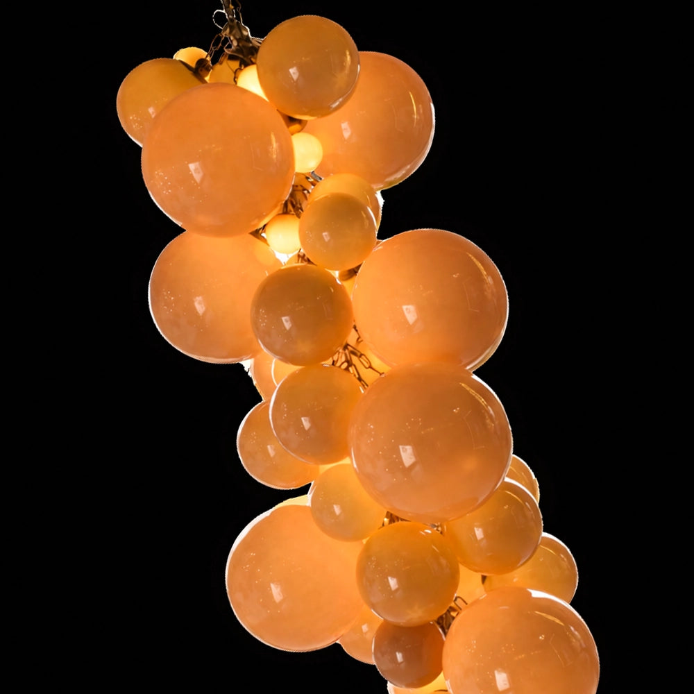 Amber Bubble Grape Cluster Chandelier