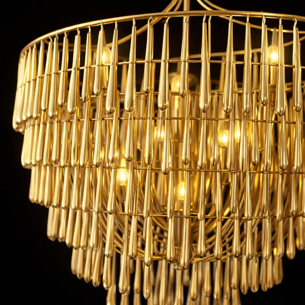 Aurevane LatticeDrop Gold Chandelier