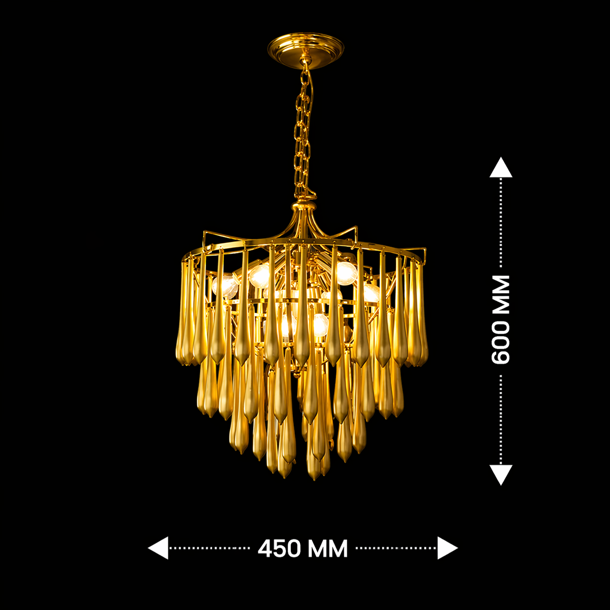 Zyrelith CrownDrop Gold Chandelier